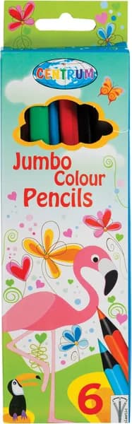 Карандаши пластиковые цветные для рисования 6 цветов Jumbo Giraffe