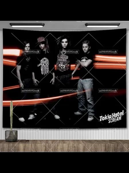 Гобелен на стену Tokio Hotel, 95x73см, цв�
