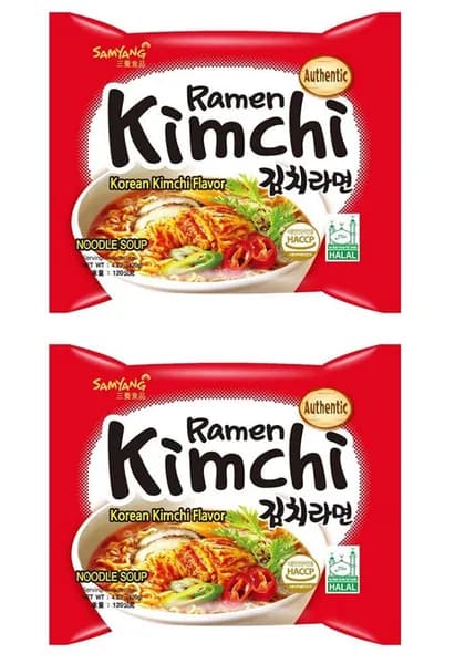 Samyang Лапша быстрого приготовления Кимчи рамен со вкусом кимчи, 120 г, 2 шт
