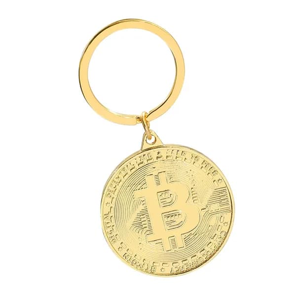Модный брелок с монетой биткоина стильный подарок для сторонников криптовалют