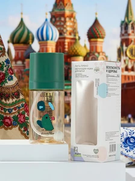 Детская бутылочка с антиколиковой системой и широким горлышком для новорожденных 0-6 месяцев
