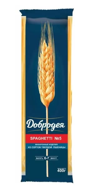 Добродея Макаронные изделия Вермишель паутинка Spaghetti № 5, 400г