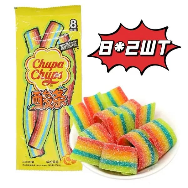Эксклюзивный мармелад Chupa Chups Страйпс, 2 штук по 57,6 г