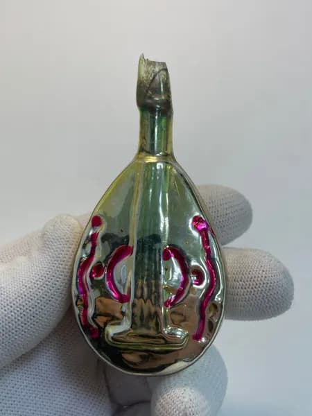 Советская винтажная елочная игрушка, гитара. Сделано в СССР.