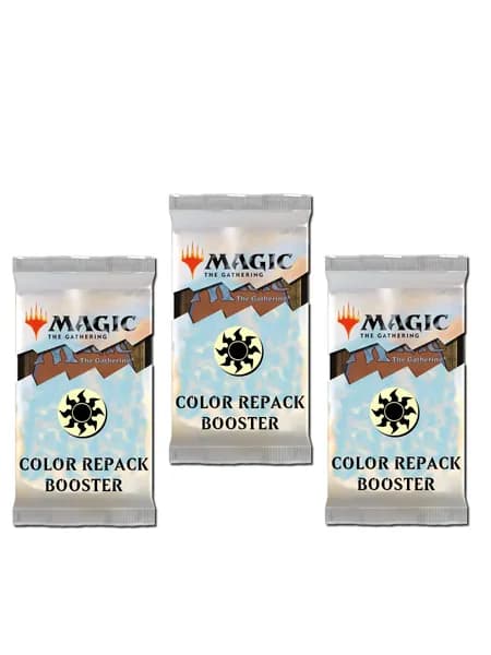 MTG: 3 бустера-репака с белыми картами на случайном языке