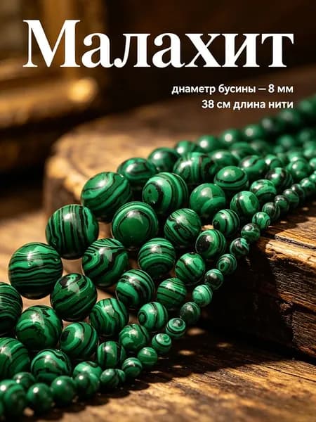 Натуральные малахитовые бусины, зелёные, 8 мм, 46 шт., подходят для начинающих в изготовлении украшений своими руками