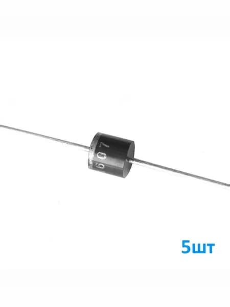 FR607 5шт, Диод, 1000В, 6А, 0.5мкс, корпус R6
