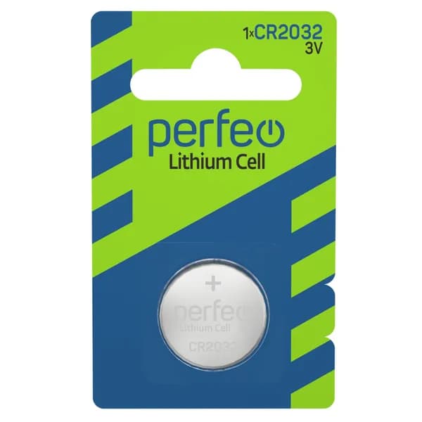Батарейки Perfeo CR2032 Lithium Cell литиевые дисковые, 1шт, 3V