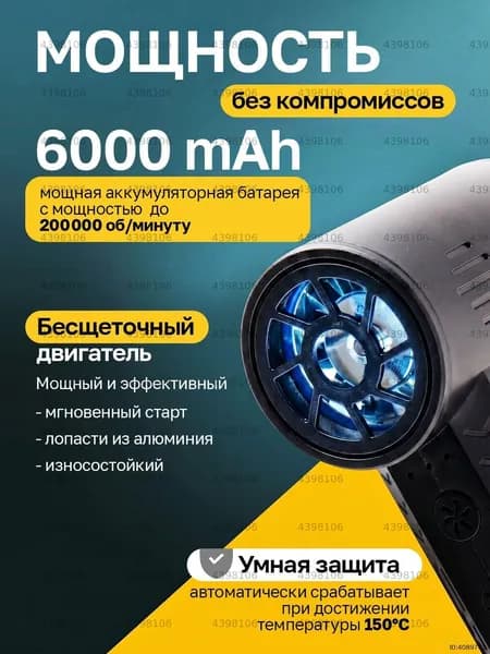 Воздуходувка-пылесос аккумуляторная мощная многофункциональная портативная с кейсом
