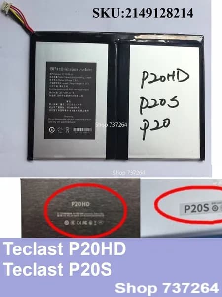 Teclast Аккумулятор для ноутбука Teclast 6000 мАч, (Teclast P20HD, P20S , P20)