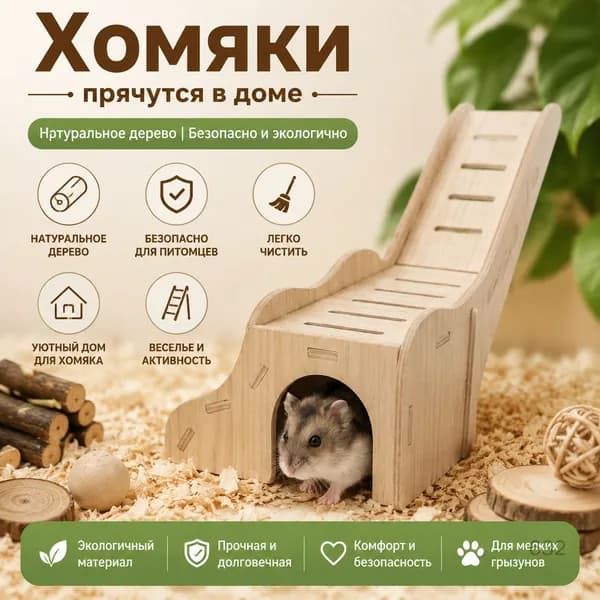 Хомяки прячутся в доме
