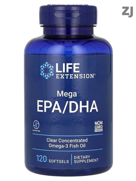 Life Extension, Mega EPA/DHA, ЭПК и ДГК, 120 капсул (1000 мг в 1 капсуле)