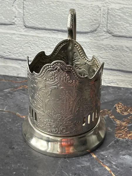 Подстаканник "Пальма", мельхиор, 70-е годы, винтаж СССР