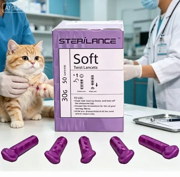 Одноразовые ланцеты Sterilance Soft 50 шт, безболезненный забор крови для глюкометра и питомцев