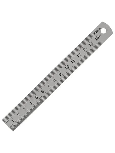 Линейка металлическая 15 см Attache