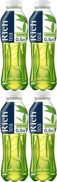 Холодный чай Rich зеленый 0,5 л, комплект: 4 бутылки по 0.5 л