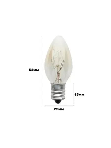 Лампа накаливания 220V E12 10.0W теплый свет, колба стекло