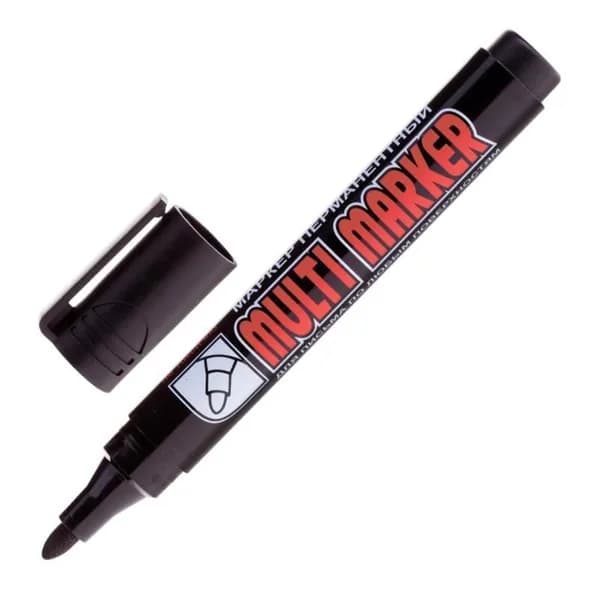 Маркер перманентный Multi Marker чёрный круглый наконечник (толщина линии 3 мм)