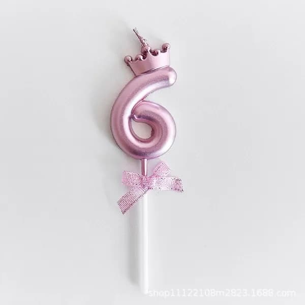 Свечи для торта цифра 6 "Без отдушки", 6 см х 4 см, 1 шт