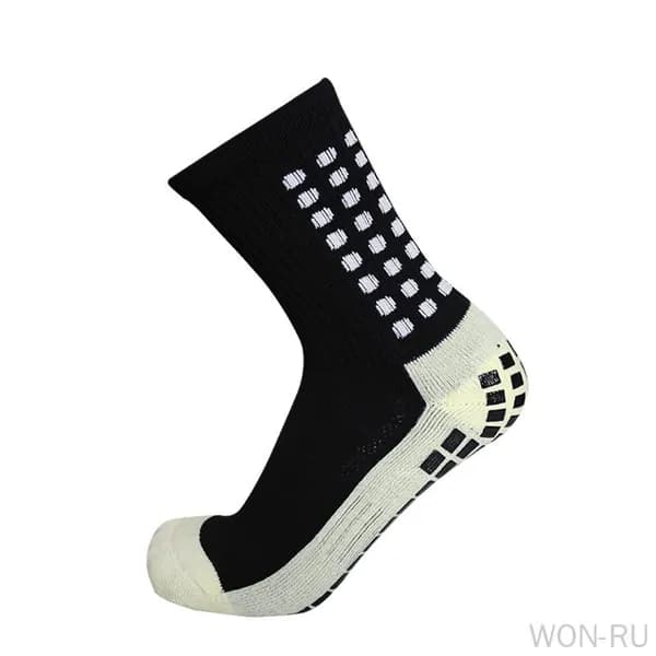 Носки для футбола и баскетбола мужские и женские, утолщенные с фрикционной подошвой, в упаковке-тюбе, цвет черный