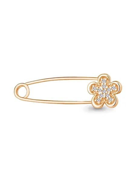Брошь женская серебро 925 пробы, булавка позолоченная с фианитами, AQUAMARINE, ювелирные украшения