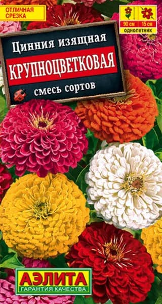 Семена Цинния Крупноцветковая, смесь окрасок (0,5г) - Аэлита