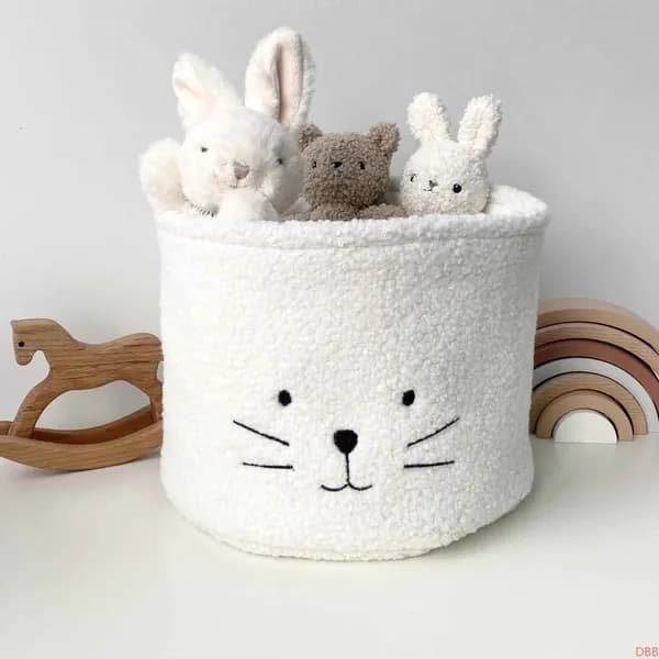 Корзина для игрушек длина 25 см, ширина 25 см, высота 20 см 1 шт, полиамид, белый