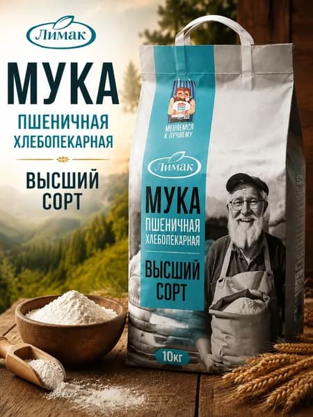 Мука пшеничная хлебопекарная высший сорт 10кг