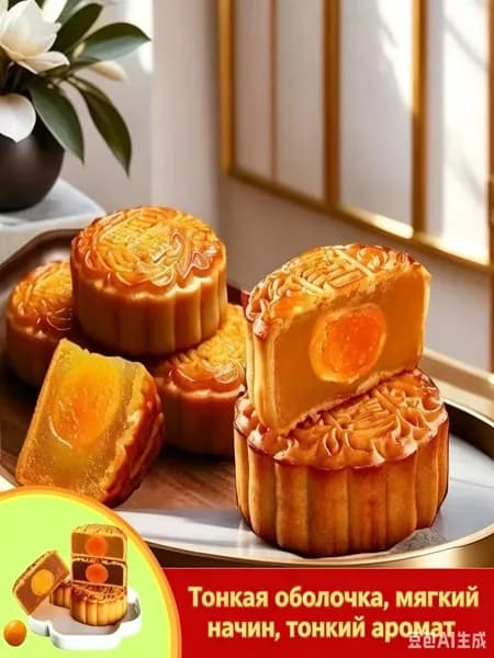 Классические кантонские юэбины с солёным яичным желтком (100 г) традиционные китайские лунные пирожки с начинкой из лотоса или красной фасоли