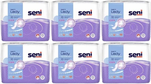 Прокладки урологические Seni Lady Super, комплект: 6 упаковок по 10 шт