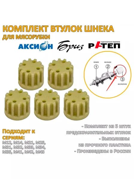 Набор втулки шнека мясорубки Бриз, Аксион, Ратеп 50680516023