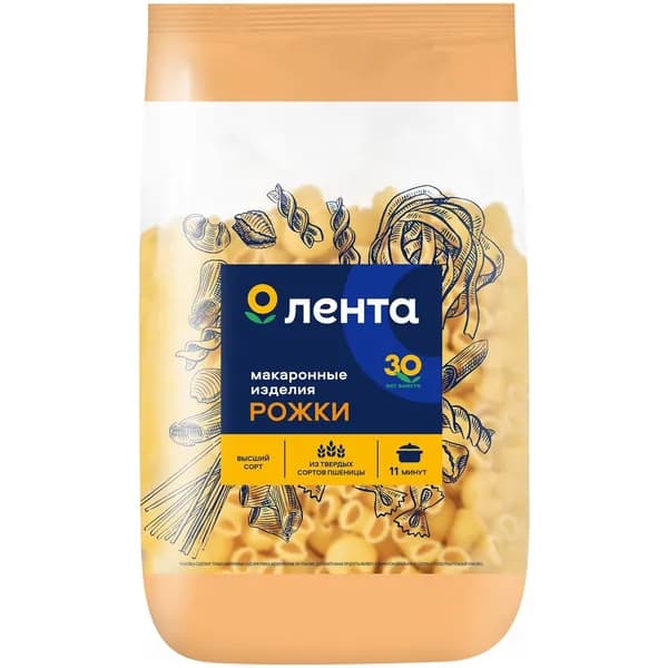 Макаронные изделия Лента Рожки 450 г