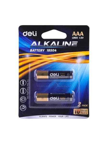 Батарейка Deli E18504, AAA (LR03/24А), 1.5V, 2 шт