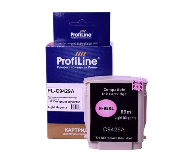 Струйный картридж ProfiLine C9429A (№85) для принтеров HP DesignJet 30, 90, 130 Light Magenta 28 мл ProfiLine 28 мл светло-пурпурный