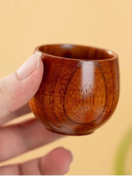 Aim Tableware Кружка "     Деревянная кружка для кофе винтажный дизайн кухонная посуда из натурального дерева для дома и кофейни", 50 мл, 1 шт