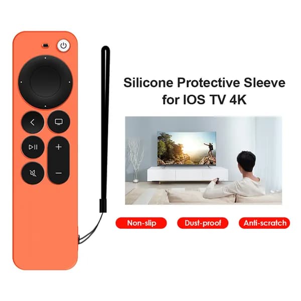 Силиконовый чехол для пульта дистанционного управления Apple TV 4K оранжевый