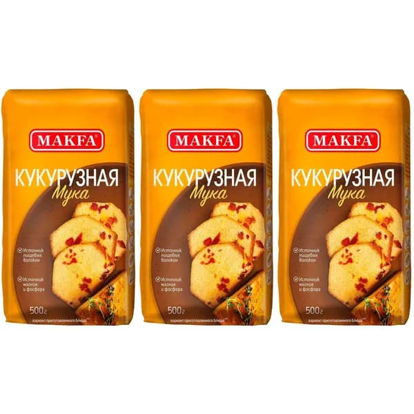 Мука Макфа кукурузная 500 г, набор: 3 штуки