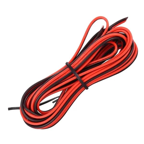 Медный двужильный плоский провод 20 AWG, красный/чёрный. 3 м, питание и земля