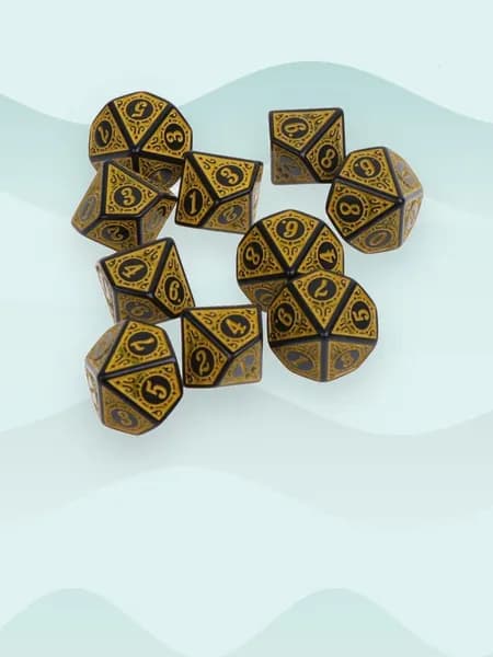 10-гранные акриловые игральные кости D10, 10 шт., Желтый