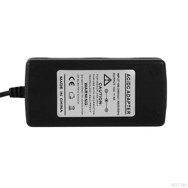 Блок питания адаптер AC-DC для светодиодных лент и мониторов ЖК, вход 100В 240В 50 60Гц, выход постоянного тока 12В, материал ПЭ, черный цвет