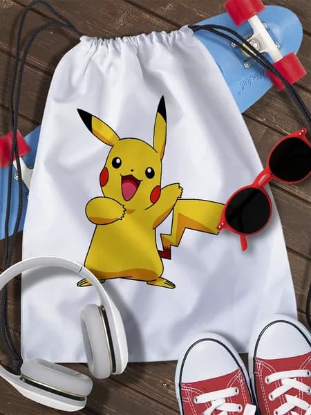 Мешок для сменной обуви Покемон (Pokemon, аниме, anime, пикачу, Бульбазавр, Чармандер, Сквиртл, Джиглипаф, Псидак, Слоупок, покемоны) - 2
