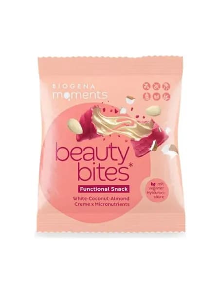 Подушечки хрустящие Beauty с начинкой Кокос-Миндаль для сияющей красоты (без сахара, без глютена), Moments by Biogena, 1 уп 30 г, Австрия