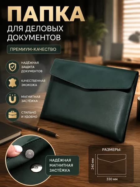 Деловая папка для документов с водонепроницаемым покрытием, кожаный органайзер с магнитной кнопкой размером 330x240 см для офиса