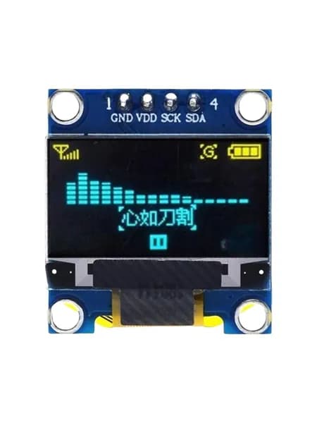 (1 шт.) 0.96 дюймовый ЖК-экран, синий, белый, желто-синий, 4 иглы IIC связь - желто-синий