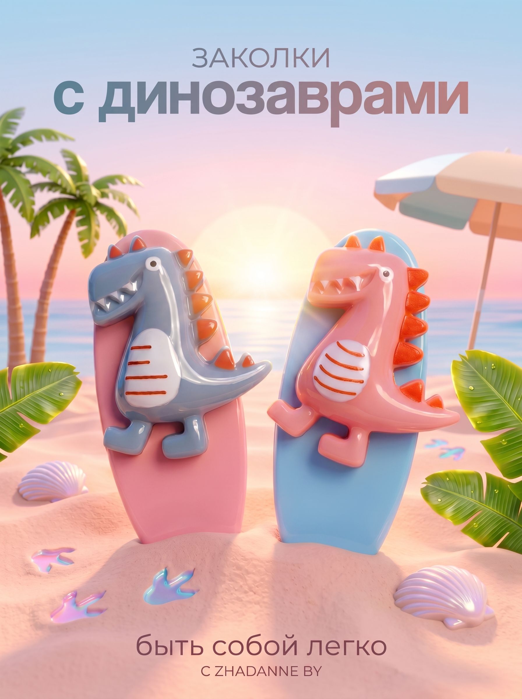 Заколка для волос 2 шт.