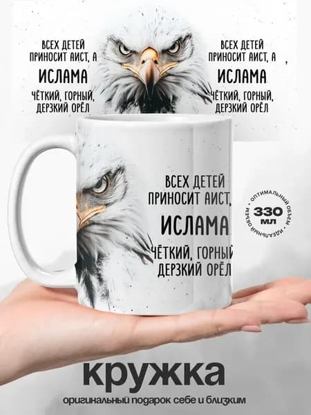 Мужская кружка подарок Ислам дерзкий горный орел