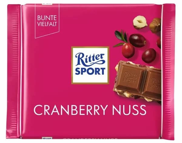 Ritter Sport Шоколад молочный Лесной орех и клюква, 100 г