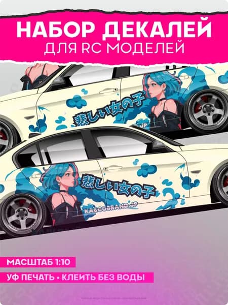 Декали для моделей машин RC Ливрея Itasha v3
