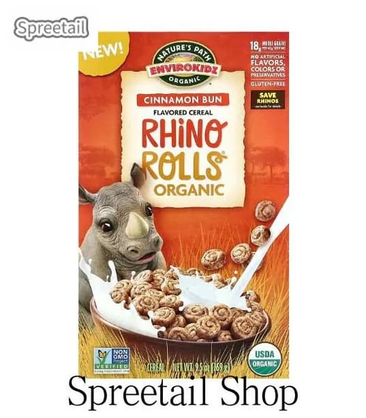 Nature's Path, EnviroKidz, органическая овсяная каша Rhino Rolls со вкусом коричного хлеба, 9,5 унций (269 грамм)