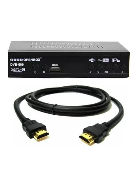 Цифровой DVB-T2 ресивер Good OpenBox DVB-009 (DVB-C, IPTV, USB) + Кабель HDMI 1.5 м медный